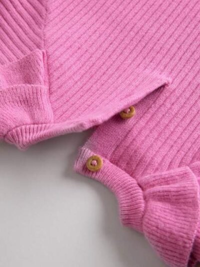 Bright Pink Knitted Jumper and Legging 2 Piece Baby Set