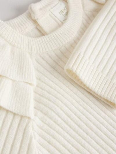 Cream Knitted Jumper and Legging 2 Piece Baby Set