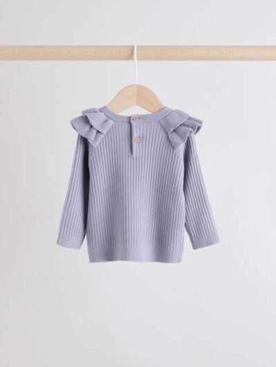 Lilac Purple Knitted Jumper and Legging 2 Piece Baby Set