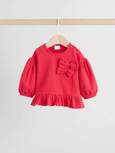 Red/Cream Baby Bow Sweaters and Leggings Set 2 Piece