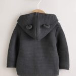 Charcoal Grey Knitted Baby Cardigan