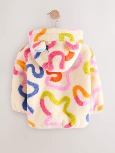 Cream Rainbow Squiggle Zip Through Fleece (3mths-7yrs)