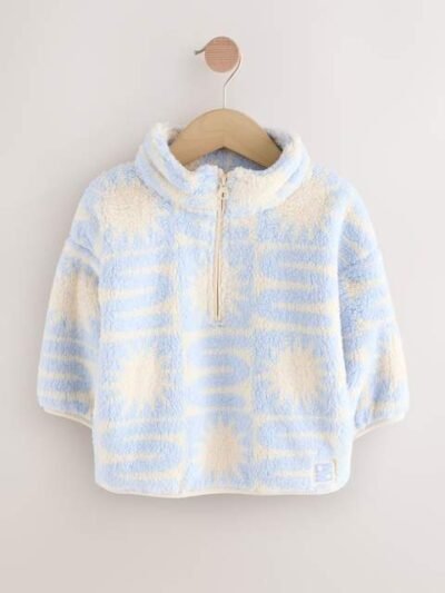Blue Sun Print Quarter Zip Fleece