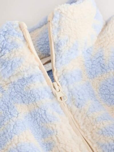 Blue Sun Print Quarter Zip Fleece