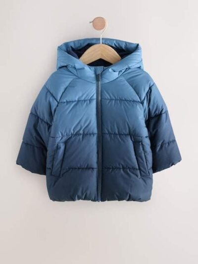 Blue Dip-Dye Padded Shower Resistant Coat