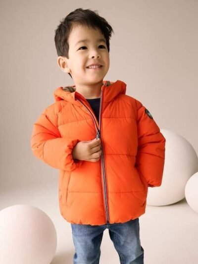 Orange Padded Shower Resistant Coat