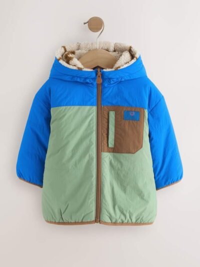 Blue/Green Reversible Borg Jacket