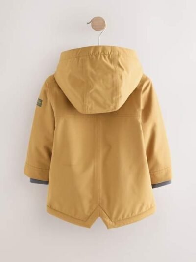 Ochre Yellow Waterproof Borg Lined Parka Coat