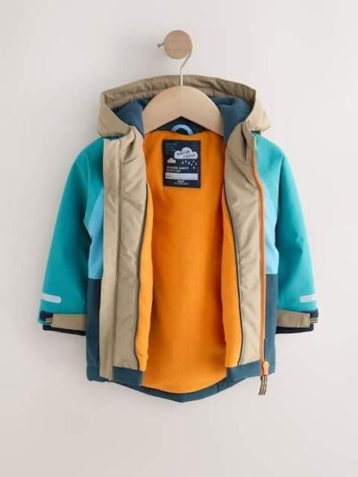 Navy/Turquoise Waterproof Warm Padded Coat