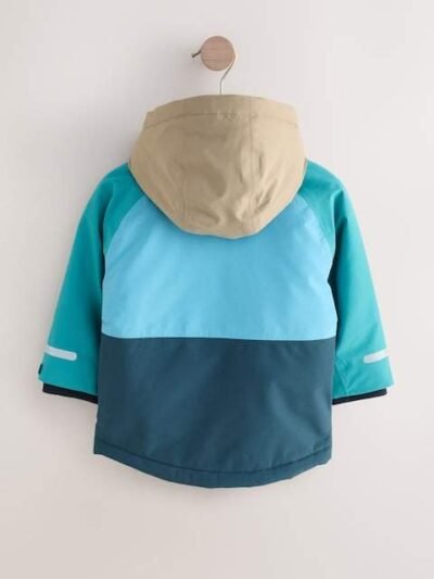 Navy/Turquoise Waterproof Warm Padded Coat