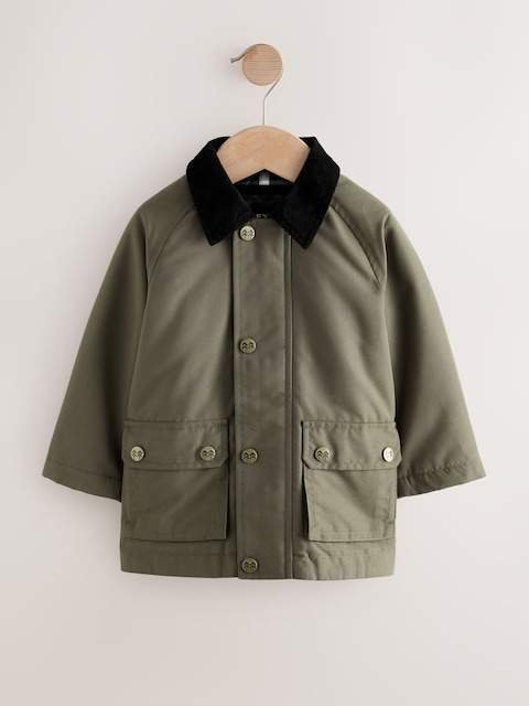 Khaki Green Cord Collar Coat