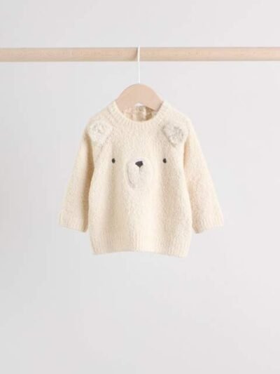 Neutral Bear Baby Knitted Jumper and Leggings Set