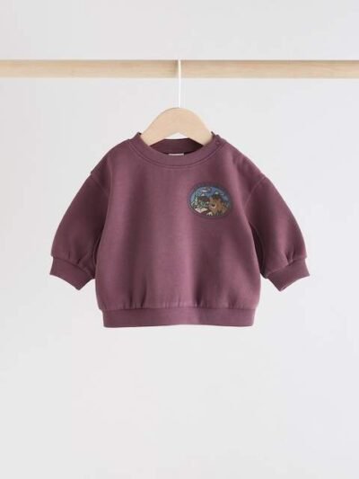 Burgundy Red Bear Baby Sweatshirt and Joggers Set