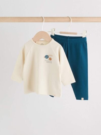 Blue Space Top and Leggings 2 Piece Baby Set