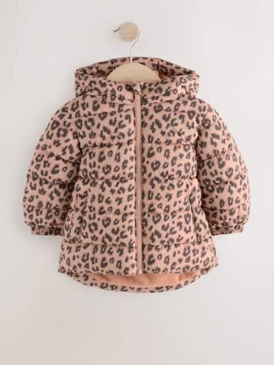 Animal Shower Resistant Fleece Lined Hooded Padded Coat