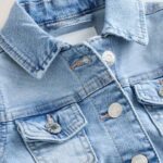 Mid Blue Frill Shoulder Denim Jacket