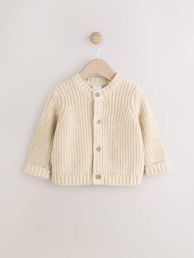 Neutral Milk Club Chunky Knitted Embroidered Baby Cardigan