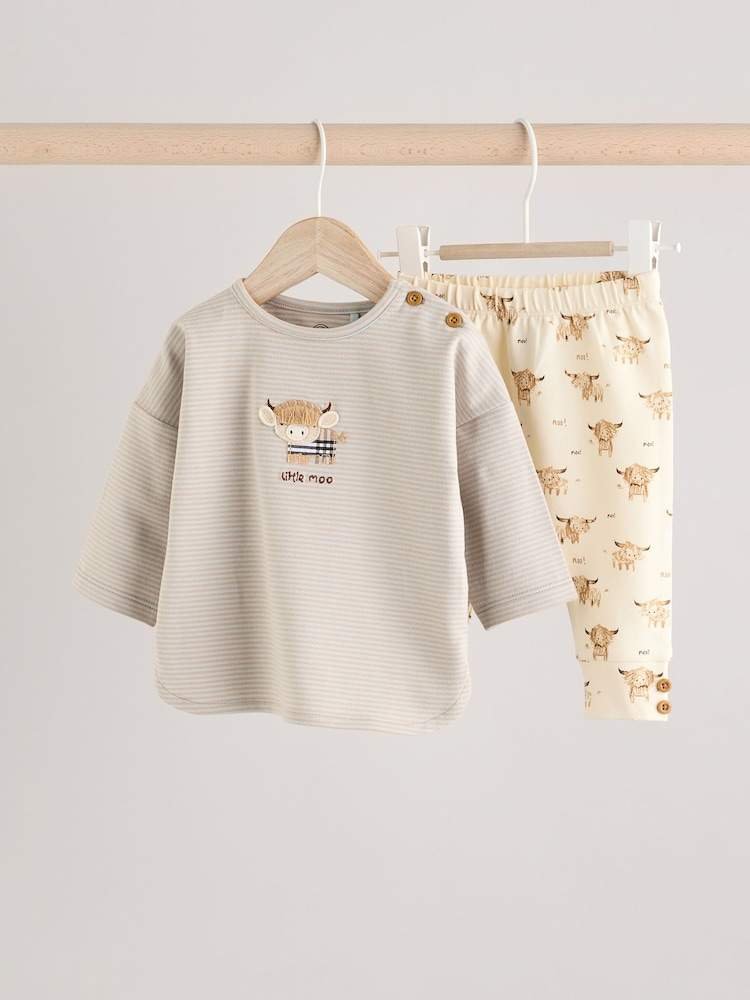 Beige Hamish Baby T Shirt and Legging Set