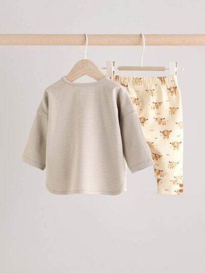 Beige Hamish Baby T Shirt and Legging Set