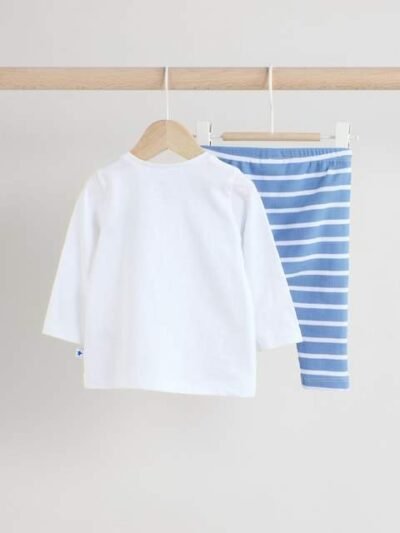 Blue Dino Baby T Shirt and Legging Set