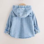 Mid Blue Denim Hooded Overshirt