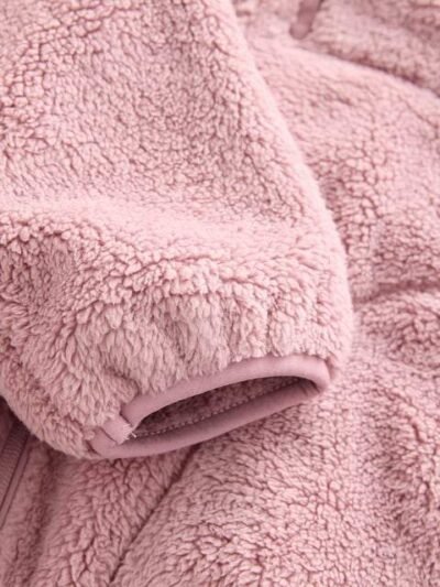 Pink Hooded Zip Fleece Jacket