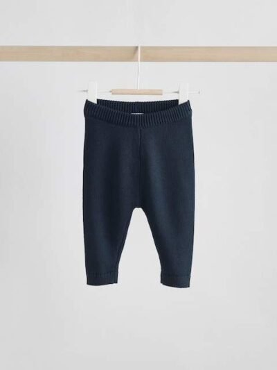 Navy Bear Knitted Jumper and Leggings Baby Set