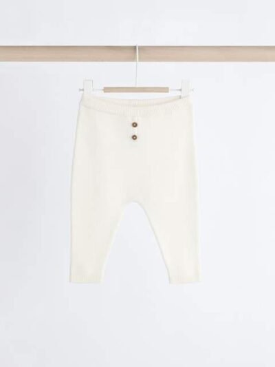 White Knitted Jumper And Trouser Baby Set
