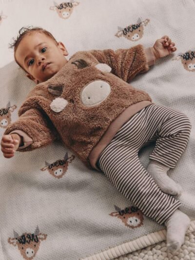 Brown Hamish Fleece Baby Sweat and Legging Set