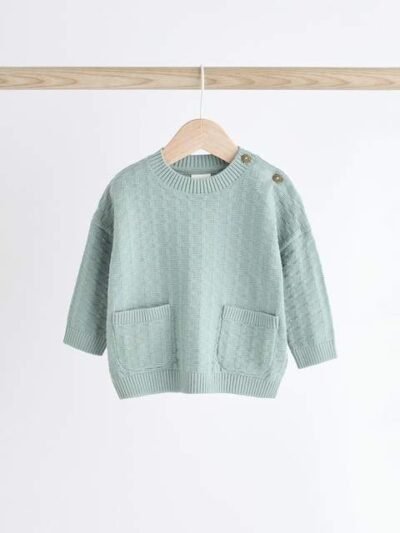 Mineral Baby Textured Knitted 100% Cotton Jumper and Leggings Set