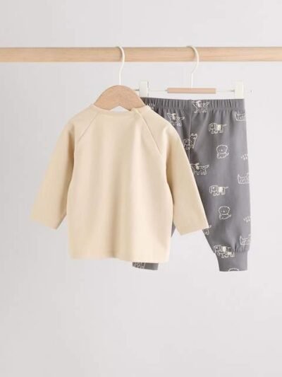 Monochrome Dog Top and Leggings 2 Piece Baby Set