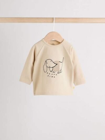 Monochrome Dog Top and Leggings 2 Piece Baby Set