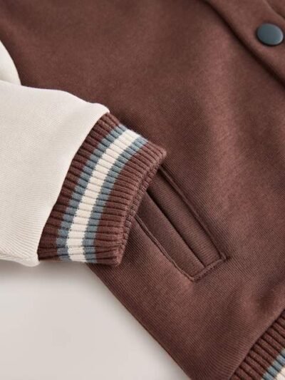 Chocolate Brown Jersey Bomber Jacket