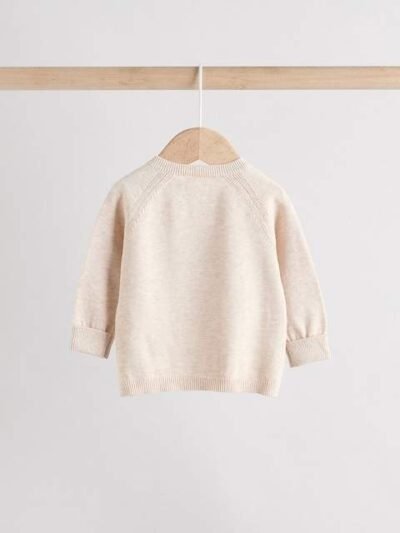Natural Knitted Baby Jumper And Legging Set