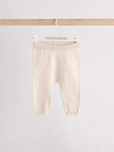 Natural Knitted Baby Jumper And Legging Set