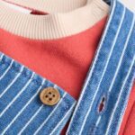 Bright Character Stripe Baby Denim Dungarees and Bodysuit Set