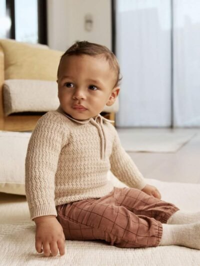 Neutral Baby Knitted Top and Trousers Set