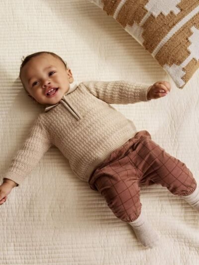 Neutral Baby Knitted Top and Trousers Set