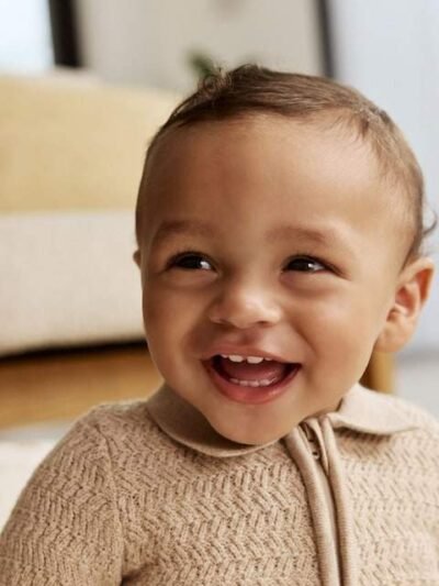 Neutral Baby Knitted Top and Trousers Set