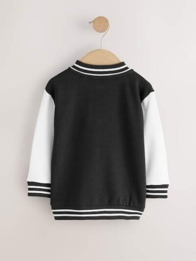 Black/Ecru Jersey Bomber Jacket