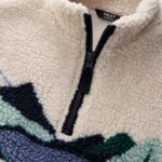 Multi Mountain Scene Patterned Zip Through Fleece