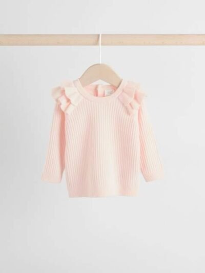 Light Pink Knitted Jumper and Legging 2 Piece Baby Set