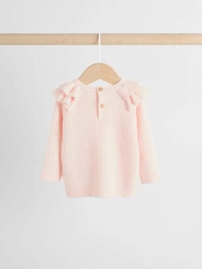 Light Pink Knitted Jumper and Legging 2 Piece Baby Set