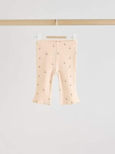 Neutral Cherry Baby Knitted Gilet, Long Sleeve Top and Leggings 3 Piece Set