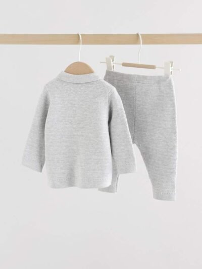 Grey Baby Knitted Jumper and Leggings Set