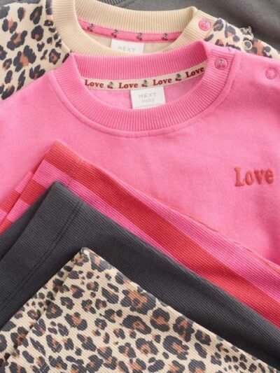 Pink Baby Sweatshirts and Leggings 6 Piece Set