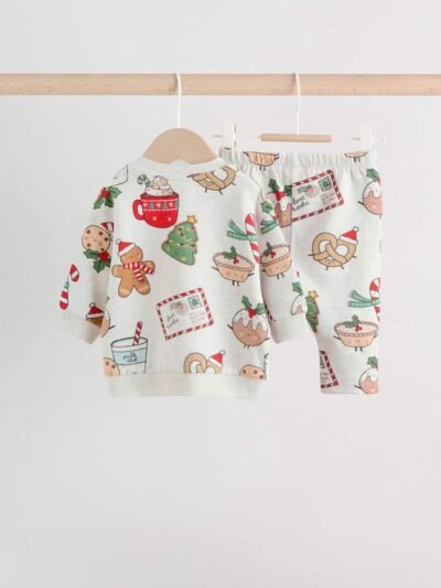 Grey Santa Treats Christmas Sweat and Joggers Baby Set