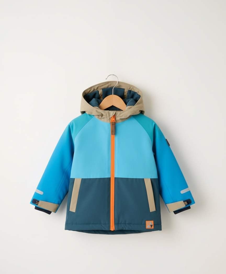 Navy/Turquoise Waterproof Warm Padded Coat