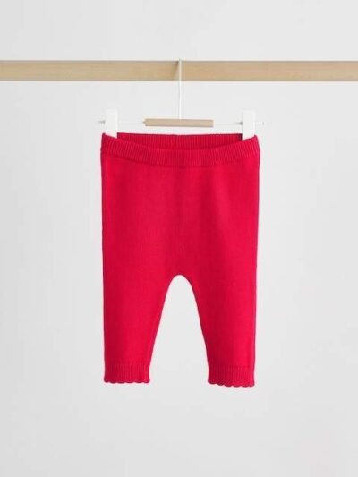 Red Frill Knitted Bow Baby Cardigan Set