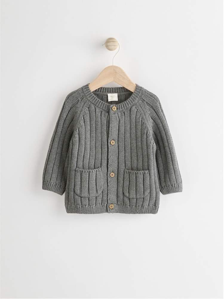 Grey Little Man 100% Cotton Cardigan